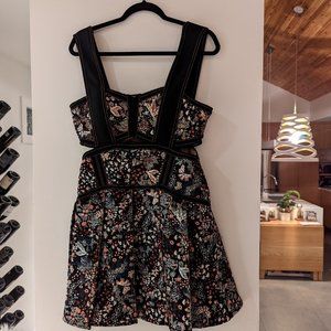 Self-Portrait printed side cut-out mini dress